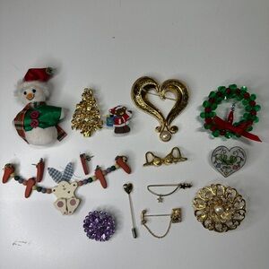 Assortment of Vintage Brooches and Pins